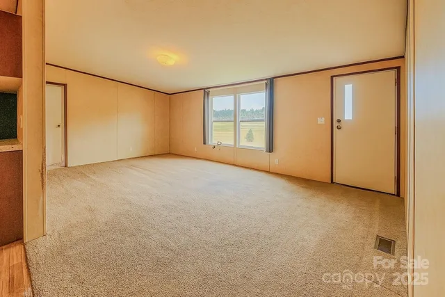 an empty room with a window