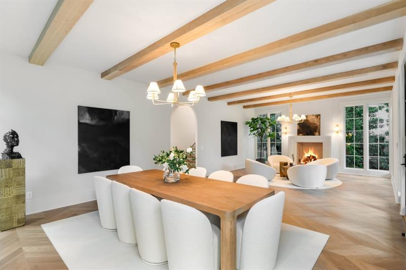 1026 Reeder Circle Northeast Atlanta, GA 30306 - Photo 13 of 95 a living room with dining table furniture and a chandelier