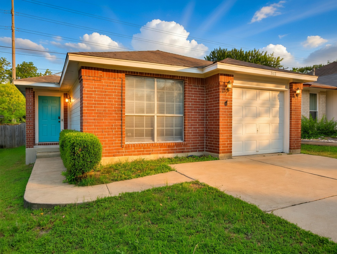 512 Shep Street Austin, TX 78748 - Photo 1 of 16 Ranch-style house with an attached garage, brick siding, and driveway