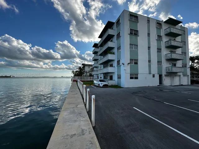 a view of a building with brick walls