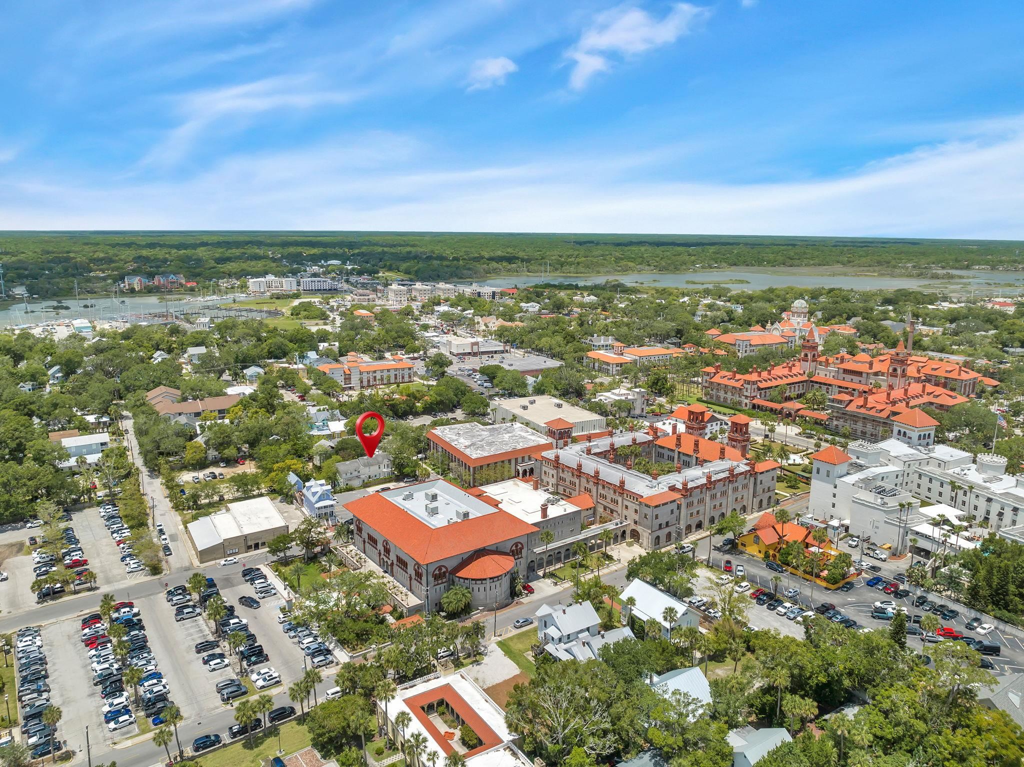 75 Cedar Street St. Augustine, FL 32084 - Photo 55 of 56 an aerial view of residential building and lake