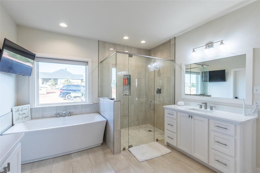169 Pne Spgs Cove Tuscola, TX 79562 - Photo 14 of 40 a bathroom with a tub sink shower and mirror