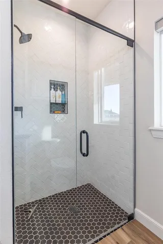 a bathroom with a shower