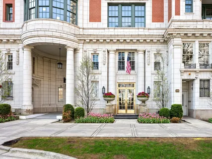 a front view of a building