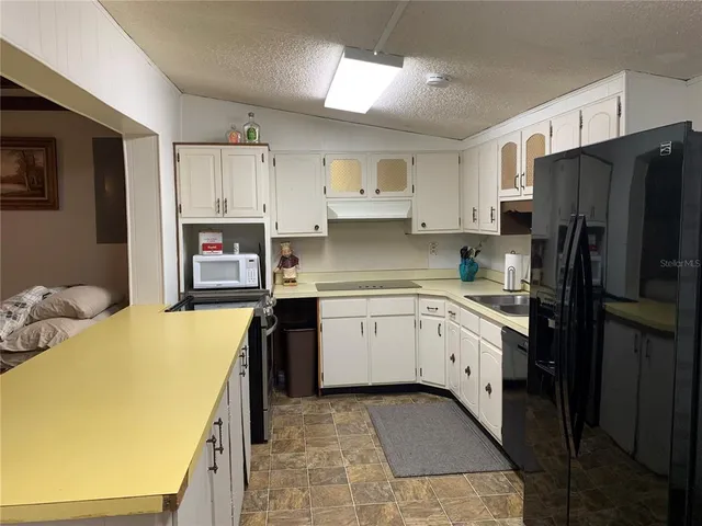 a view of a big yard with a trees