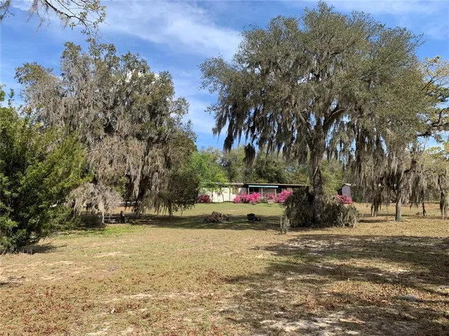 a backyard of a house with lots of green space