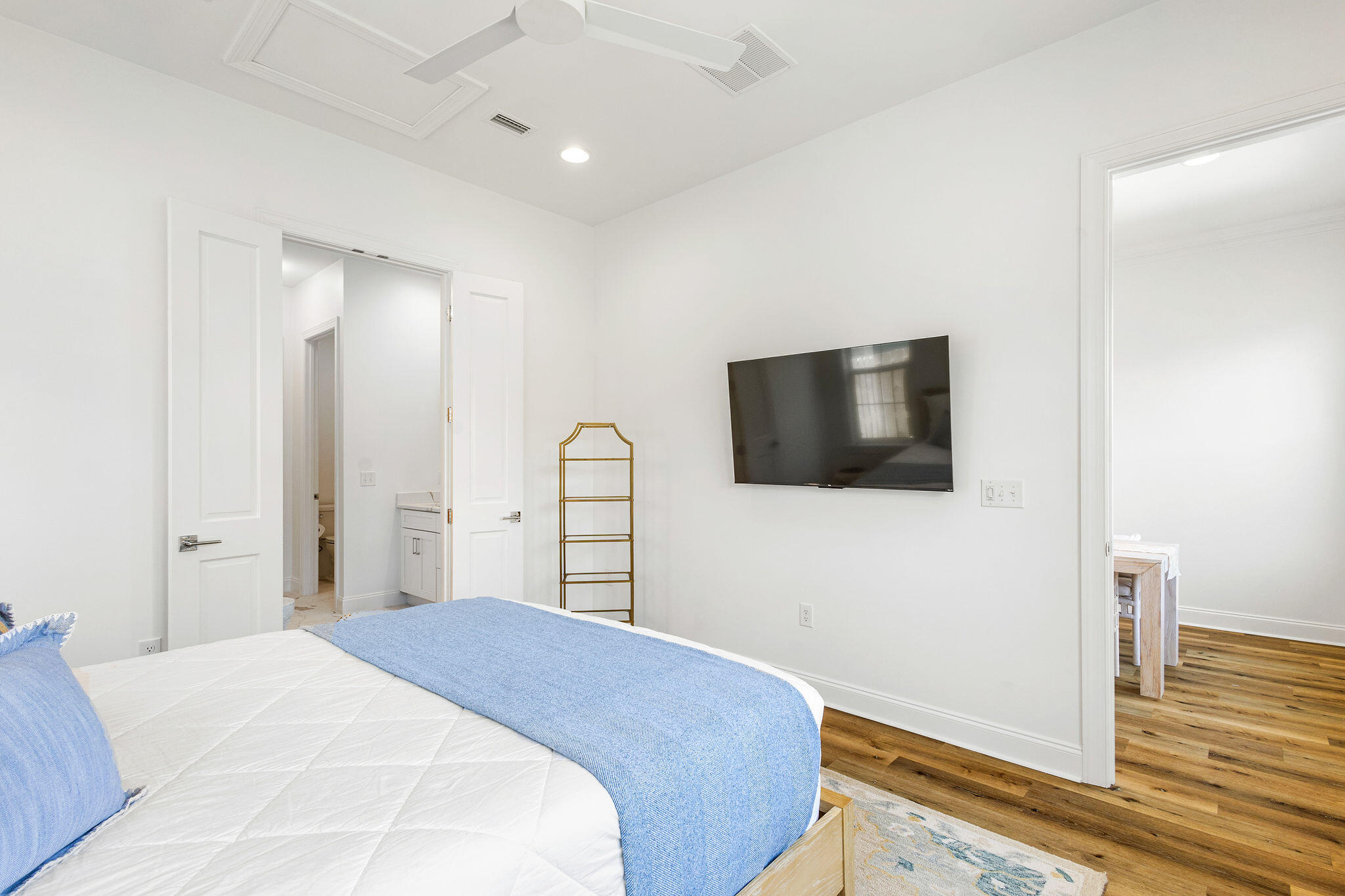 11 Bunting Ln Inlet Beach Inlet Beach, FL 32461 - Photo 25 of 70 a bedroom with a bed and a flat screen tv