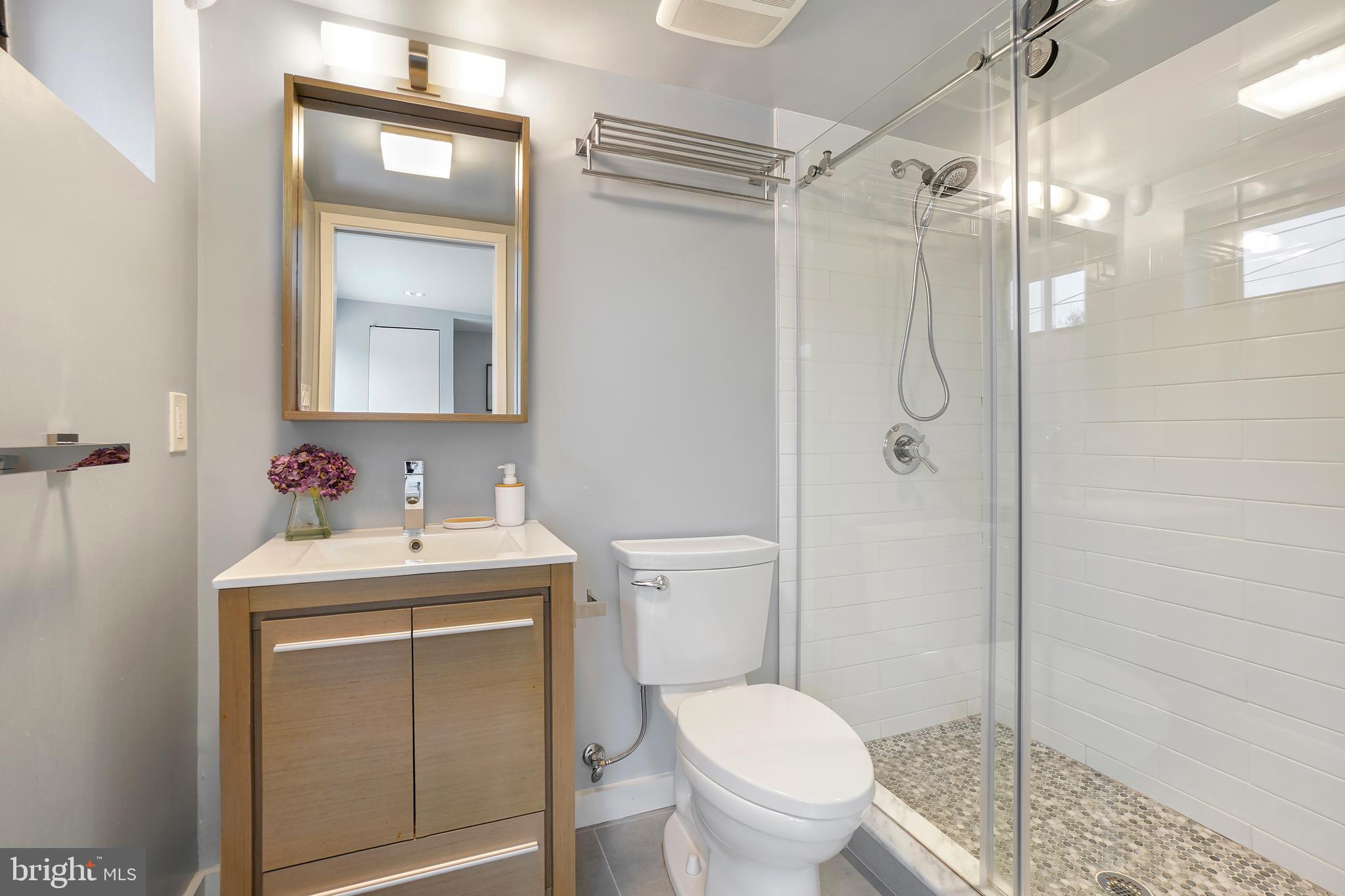 3520 S Street Northwest Washington, DC 20007 - Photo 34 of 44 a bathroom with a toilet sink vanity and shower