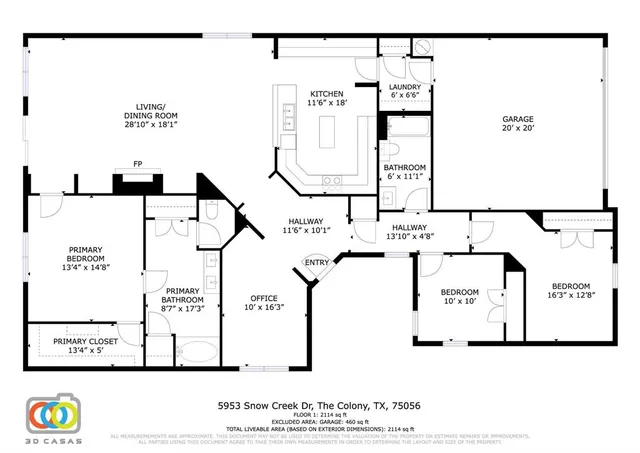 $2,650 | 5953 Snow Creek Drive, The Colony, TX 75056