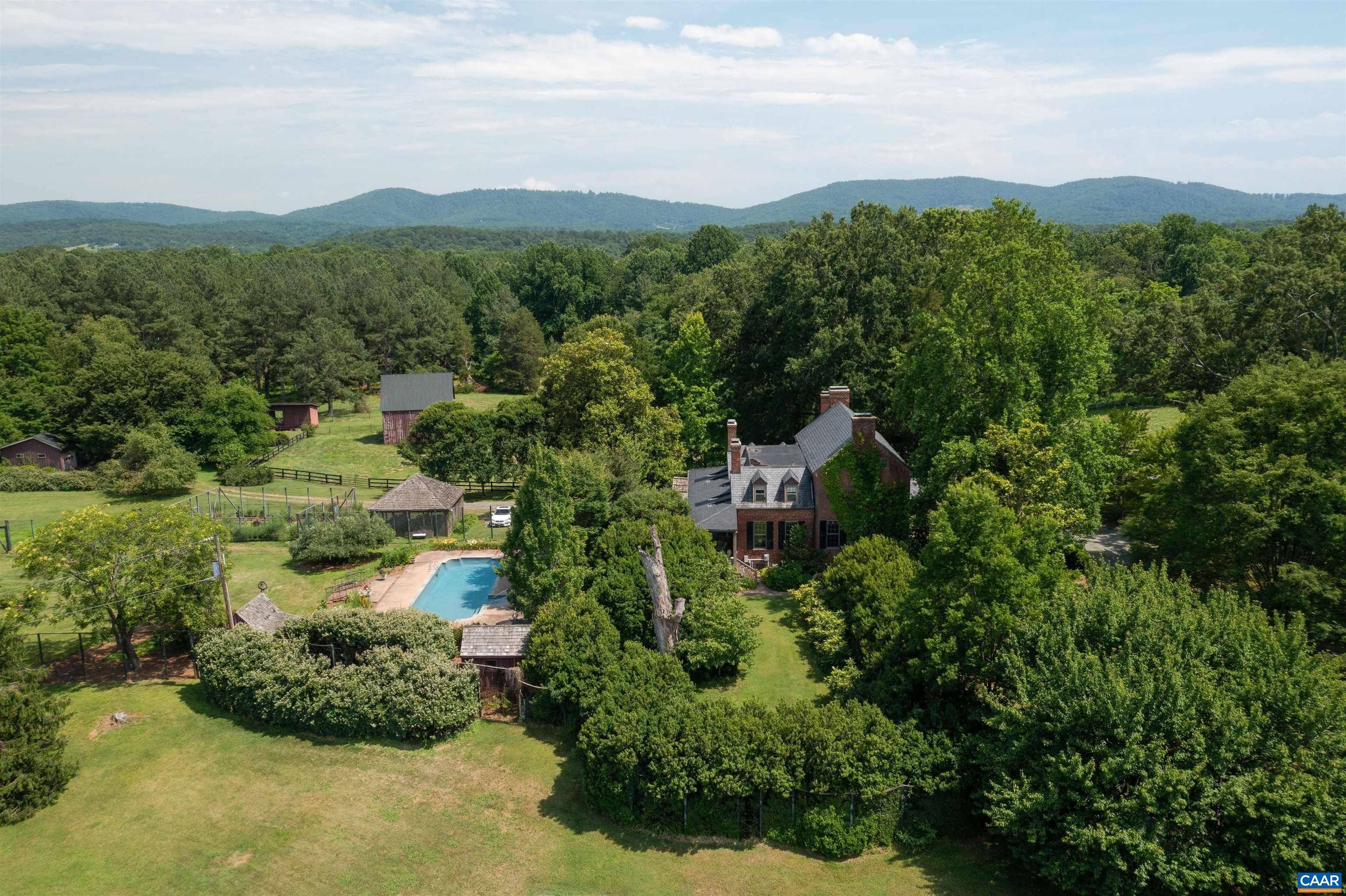 2051 Polo Grounds Road Charlottesville, VA 22911 - Photo 73 of 74 an aerial view of a house with mountain view