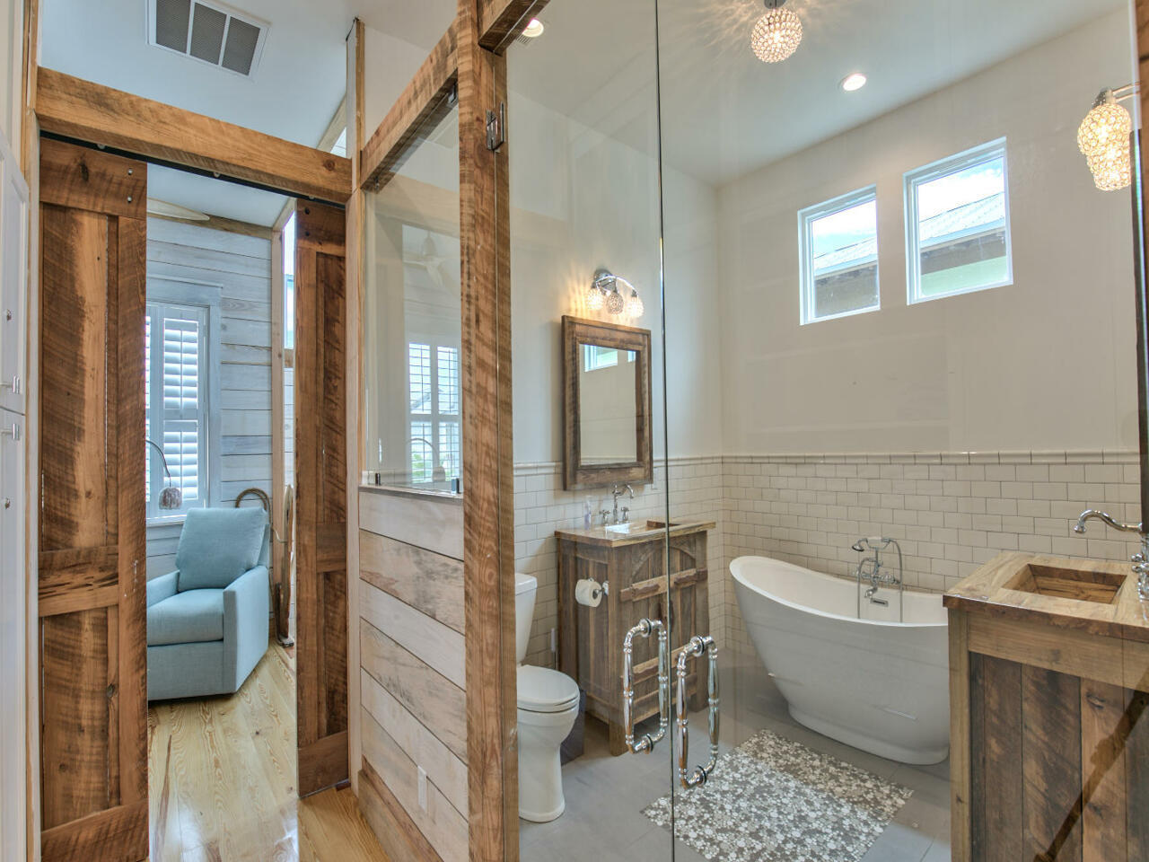 42 West Seacrest Beach Blvd Inlet Beach Inlet Beach, FL 32461 - Photo 41 of 52 a bathroom with a bathtub and a potted plant