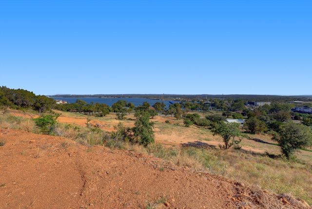 a view of a lake with beach