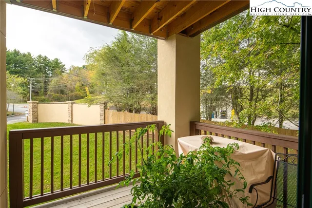 a view of a balcony with lake view