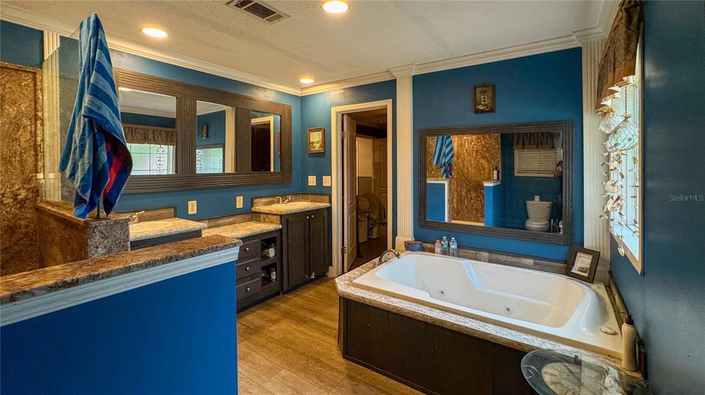 29040 Sentinel Street Nobleton, FL 34661 - Photo 16 of 21 a bathroom with a granite countertop tub sink and mirror