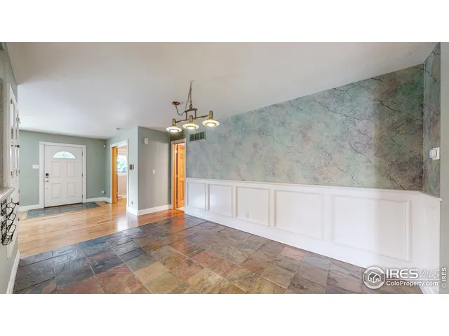 a open hall with a bench