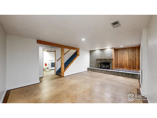 a open hall with a bench