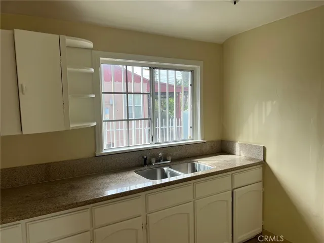 a sink with a window
