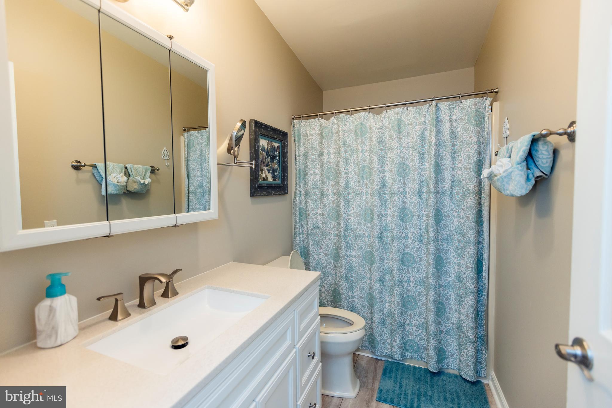 16 Cranberry Drive Cream Ridge, NJ 08514 - Photo 17 of 22 a bathroom with a sink a toilet and shower curtain