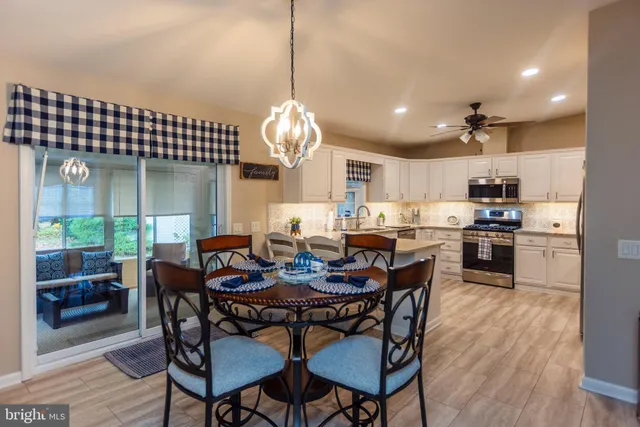 a view of a dining room and livingroom