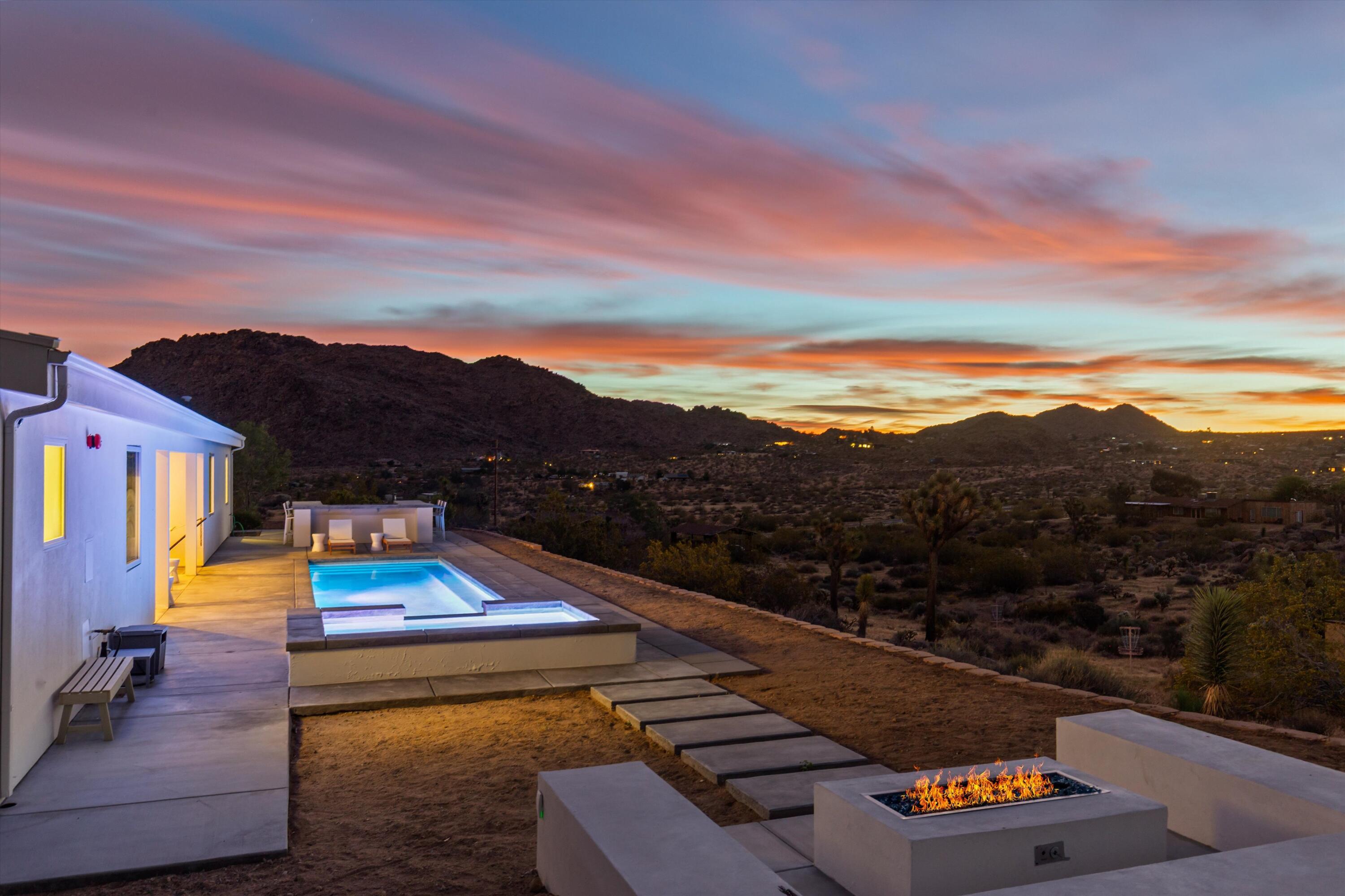 8825 Lilley Road Joshua Tree, CA 92252 - Photo 23 of 56 a view of swimming pool with furniture and a yard