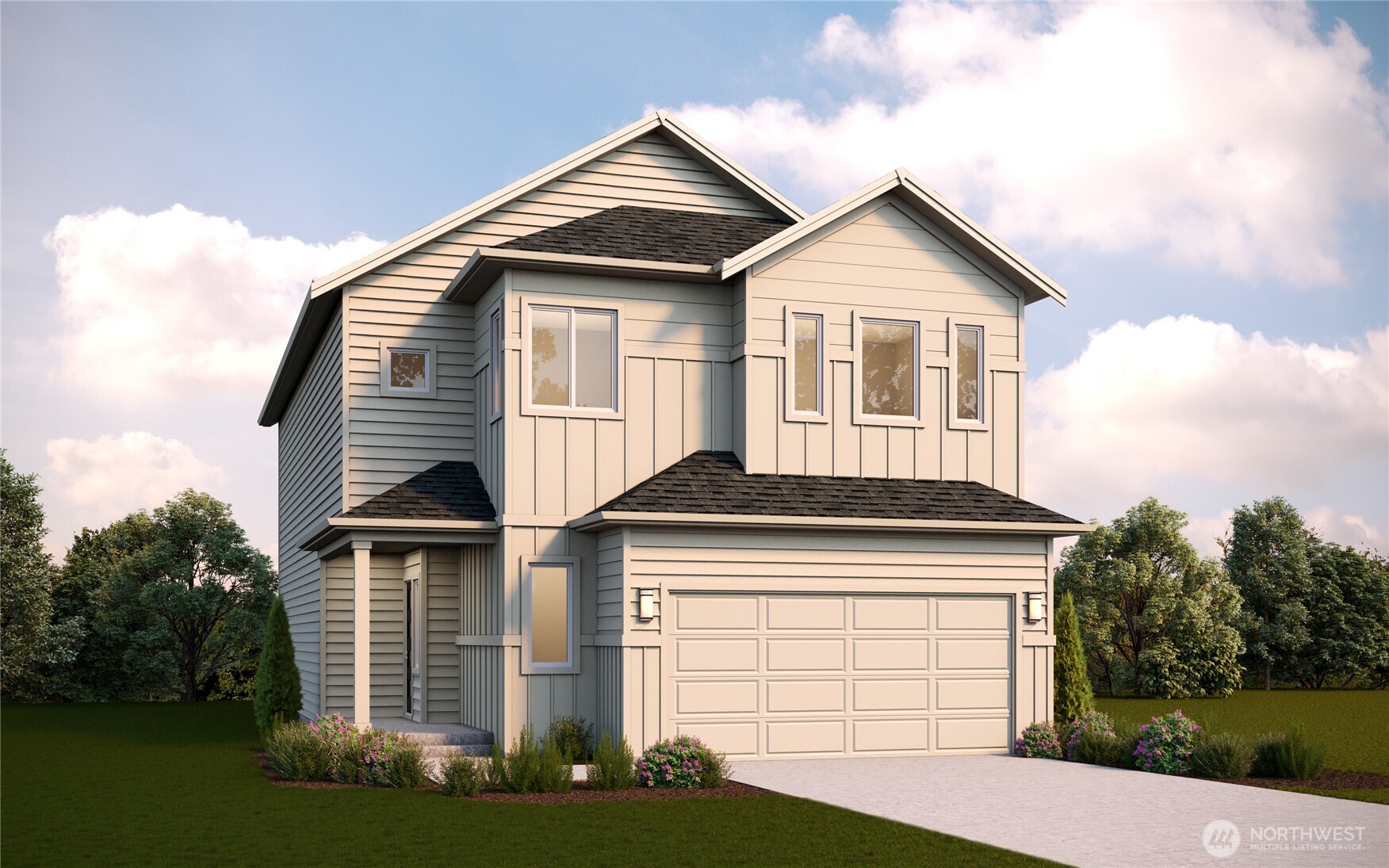 3819 194th Place Southeast Bothell, WA 98012 - Photo 1 of 33 a front view of a house with a yard and garage