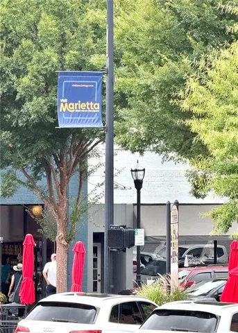 a car parked in front of a building