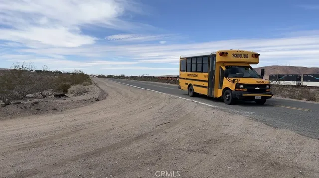 a view of a car in the road