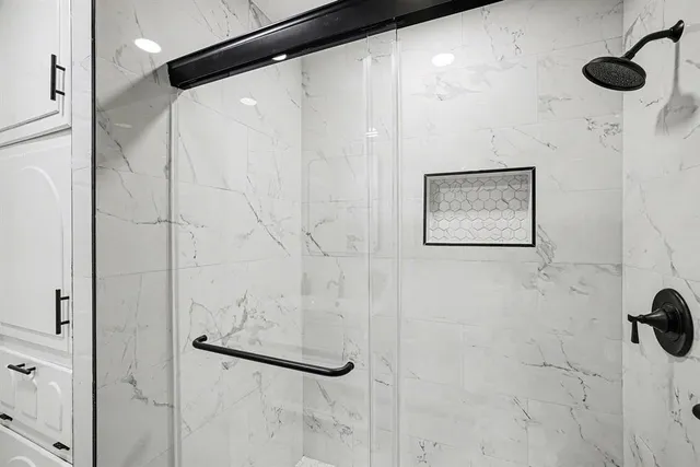 a bathroom with a shower