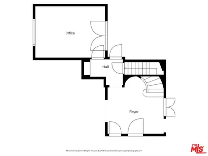 a picture of a bench in a white building