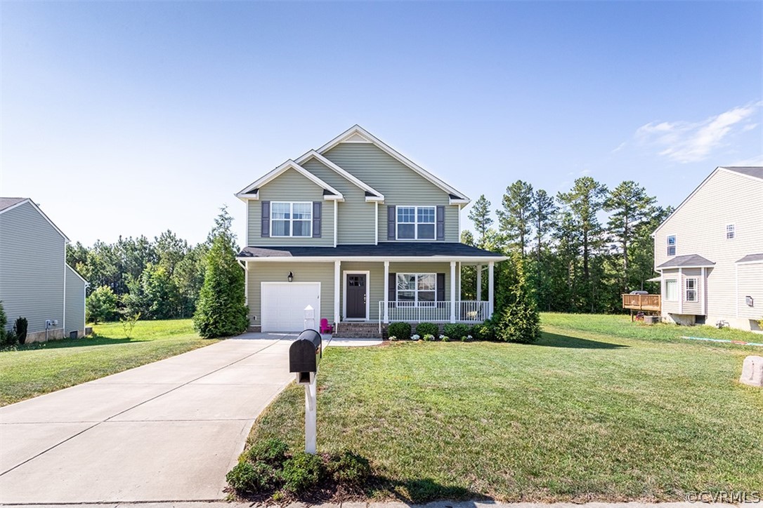 front view of a house with a yard
