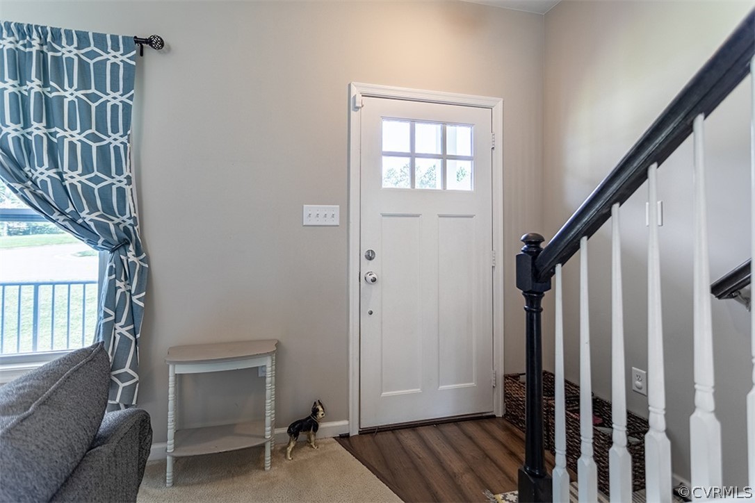 5531 Garden Grove Road Chesterfield, VA 23832 - Photo 7 of 32 a view of entryway with stairs and wooden floor