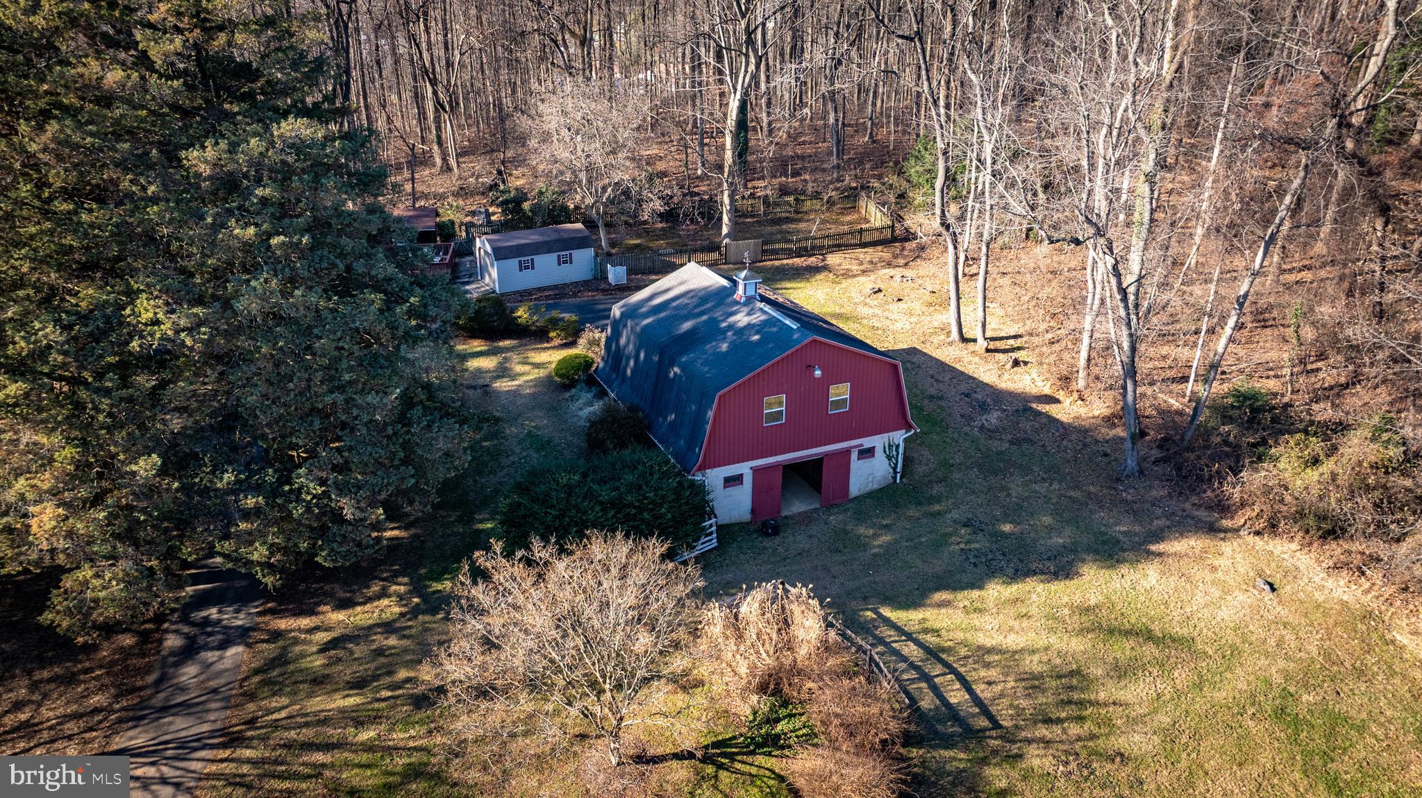 12116 Jerusalem Road Kingsville, MD 21087 - Photo 12 of 76 Aerial view of the barn and part of a pasture