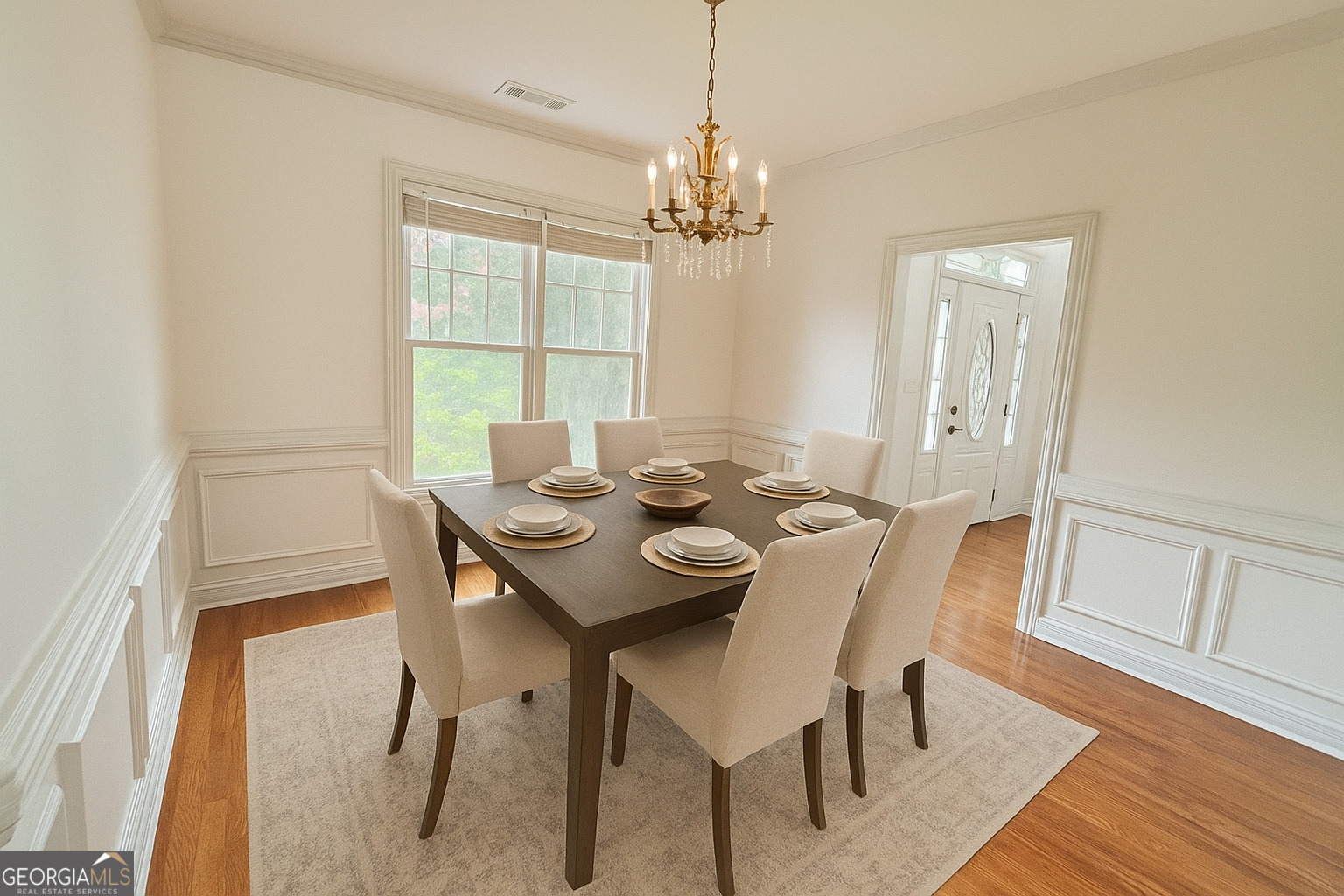 155 Rocky Way Williamson, GA 30292 - Photo 7 of 56 a view of a dining room with furniture window and wooden floor