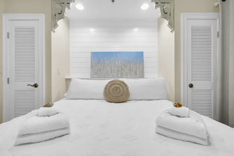 a view of a swimming pool with a patio