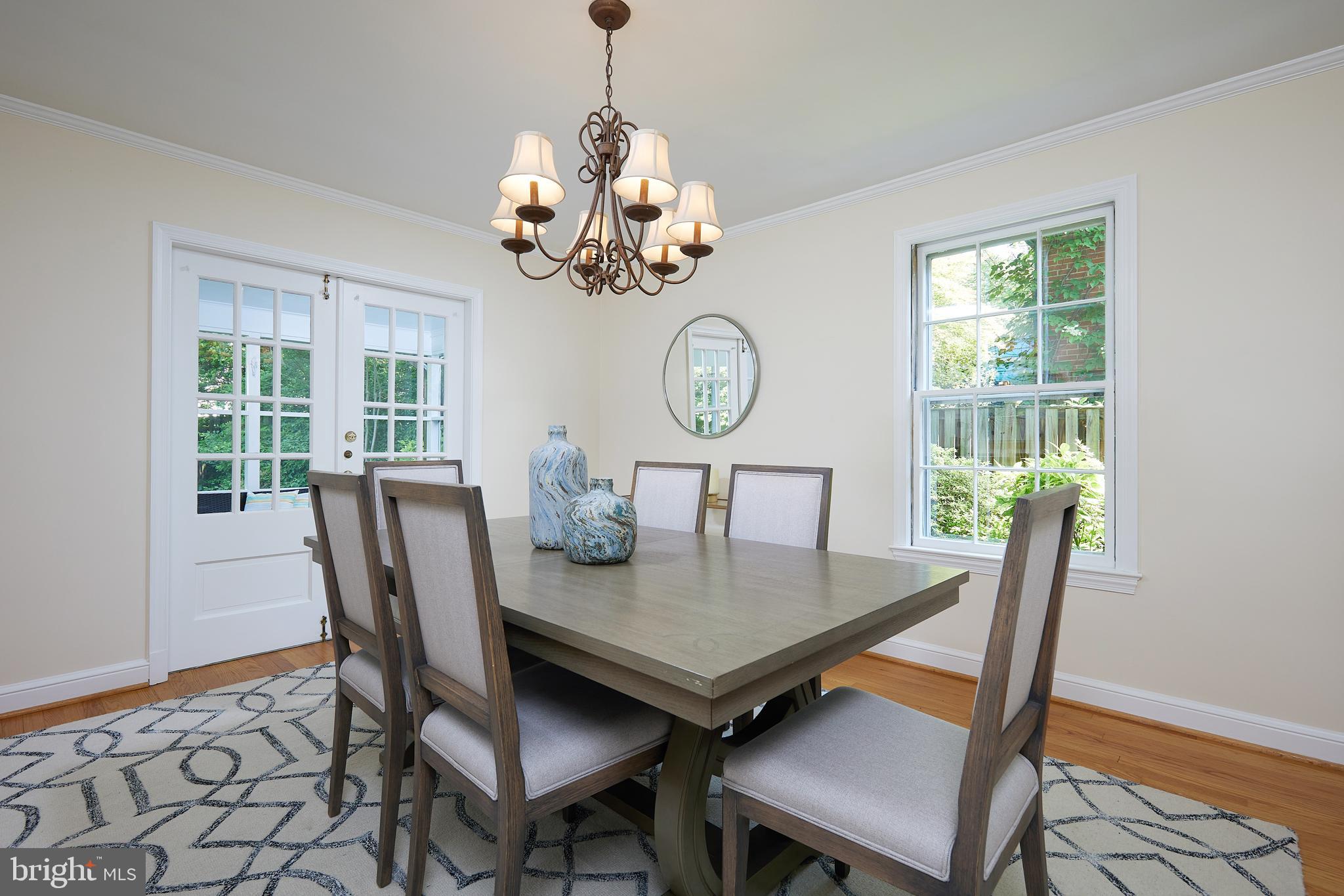 5518 Uppingham Street Chevy Chase, MD 20815 - Photo 7 of 50 Dining Room with French Doors to Screened Porch