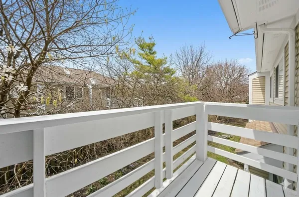 a view of a balcony with an outdoor space