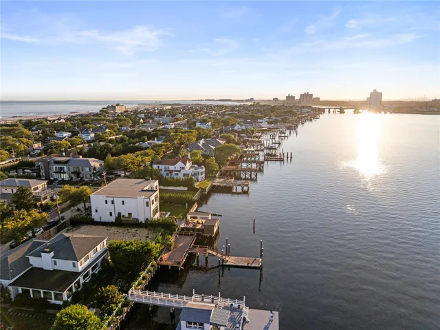 an aerial view of a ocean