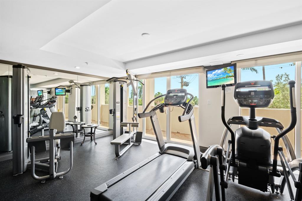 2011 North Ocean Boulevard, Unit 1605 Fort Lauderdale, FL 33305 - Photo 32 of 52 a view of a room with gym equipment