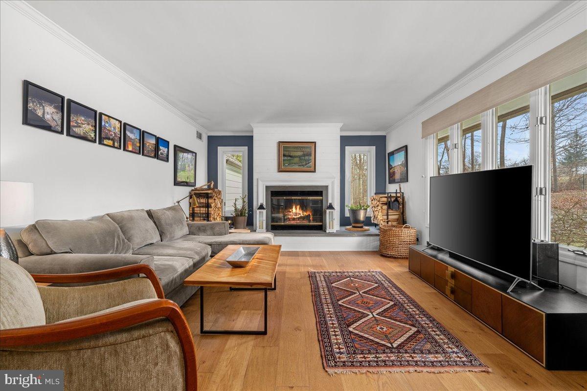 186 Lambert Drive Princeton, NJ 08540 - Photo 20 of 59 Cozy living room with inviting fireplace.