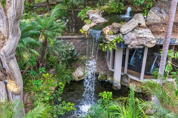 a view of a building with an ocean view