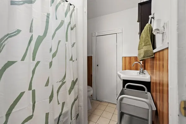 a utility room with large window