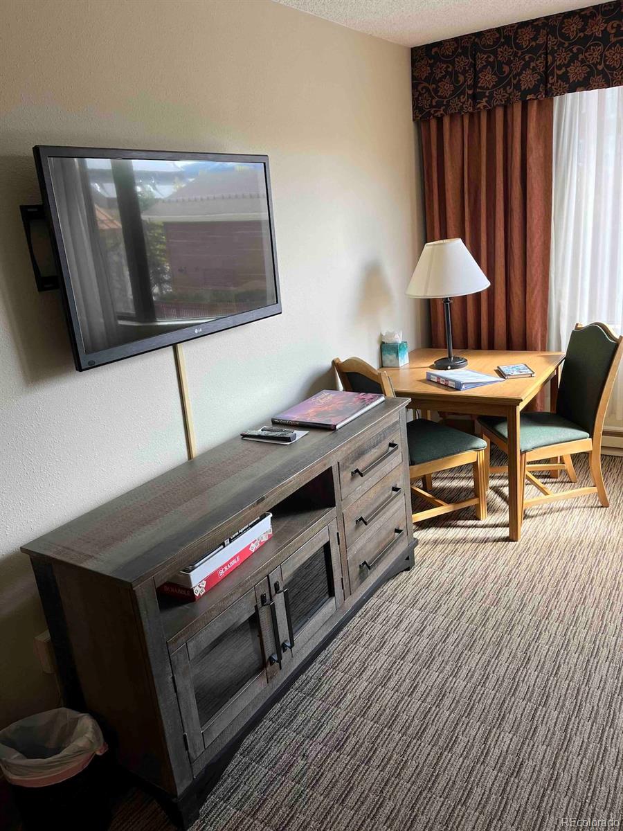 6 Emmons Road, Unit 269 Crested Butte, CO 81225 - Photo 2 of 17 a living room with a couch and a flat screen tv