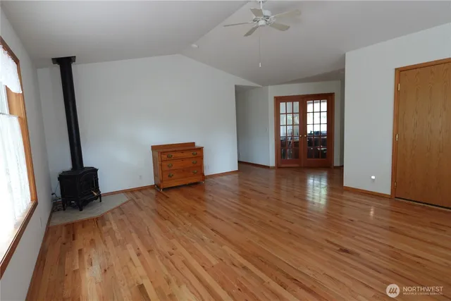 a view of an outdoor space and dining room