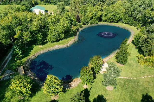 an aerial view of a house