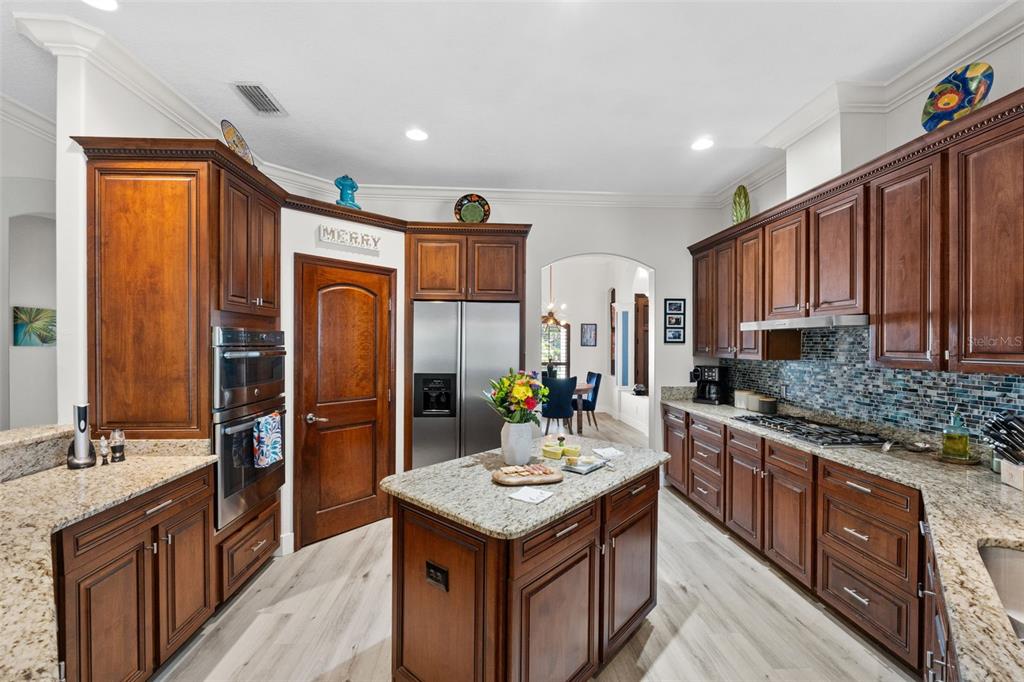 13137 Lake Butler Boulevard Windermere, FL 34786 - Photo 34 of 98 a kitchen with stainless steel appliances granite countertop a stove top oven a refrigerator a sink and dishwasher