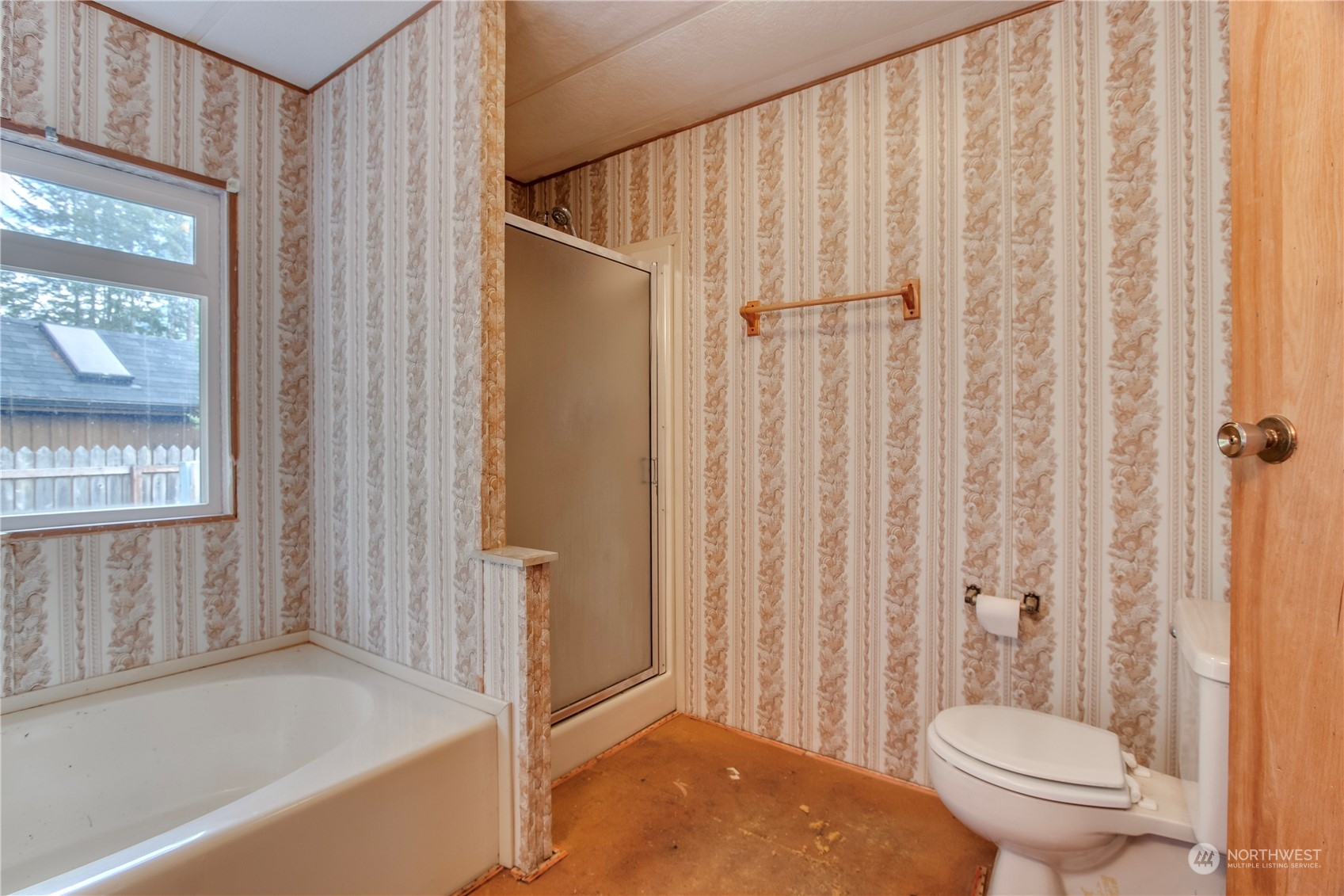 140 Maple Place Packwood, WA 98361 - Photo 33 of 39 a bathroom with a granite countertop shower and a toilet