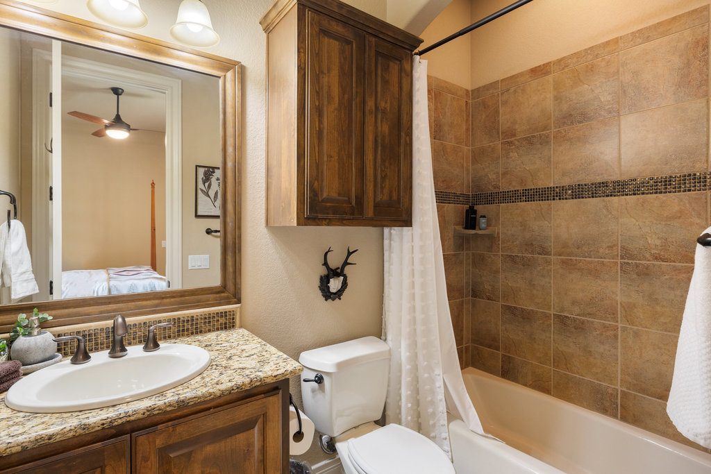 839 Wesley Ridge Drive Spicewood, TX 78669 - Photo 32 of 40 a bathroom with a sink toilet and shower