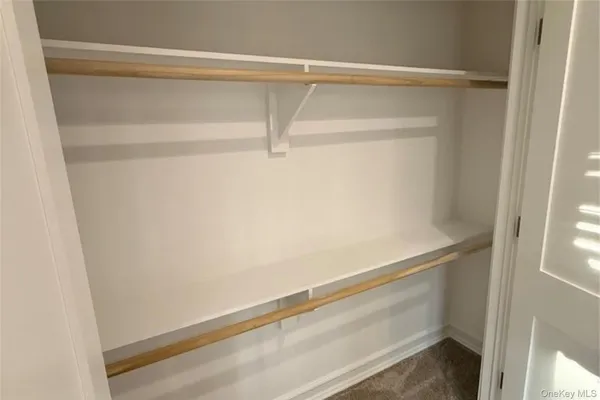 a close up view of racks on the wall