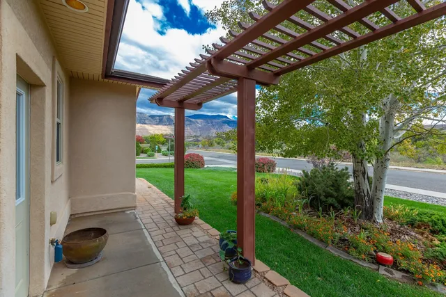 a house view with a garden space