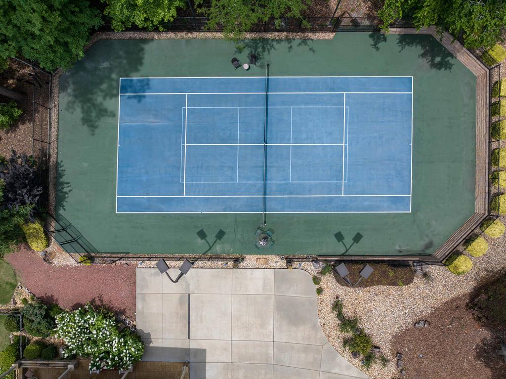 695 Boat Club Road Hamilton, GA 31811 - Photo 59 of 70 Tennis Court Drone Shot